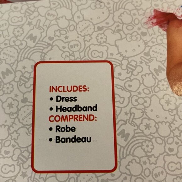 Hello Kitty Toddler Girls Halloween Costume Dress and Headband Size 2T - Picture 5 of 13